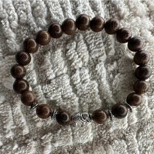 Wooden Elephant Charm Bracelet